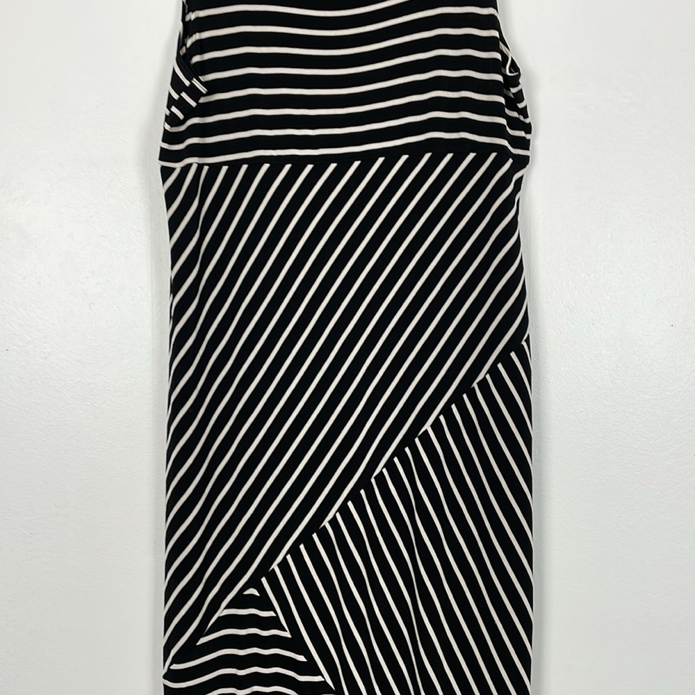 Travelers By Chico's Womens L Maxi Dress Sleeveless Slinky Stretch Striped Dress - Picture 4 of 11